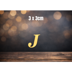 Litera J 3cm, czcionka Georgia kursywa, sklejka 3mm